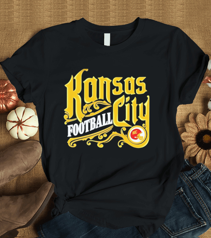 Kansas City Football City KC Chiefs Helmet T-Shirt