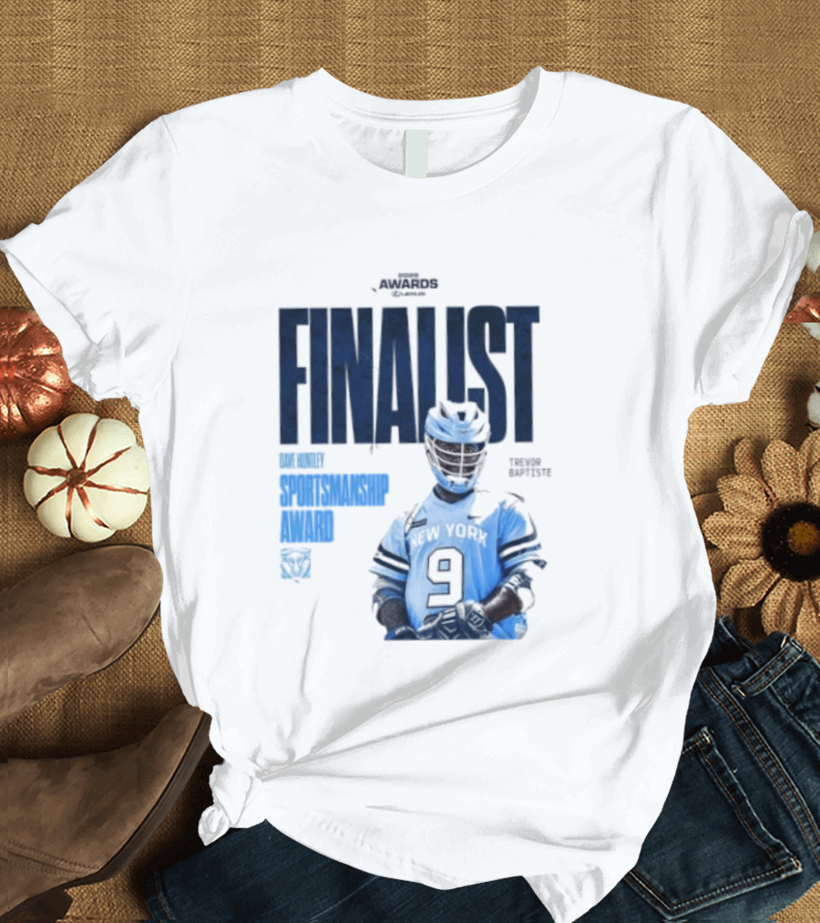 Trevor Baptiste NY Atlas 2026 Dave Huntley Sportsmanship Award Finalist New York Sports Team Number 9 T-Shirt