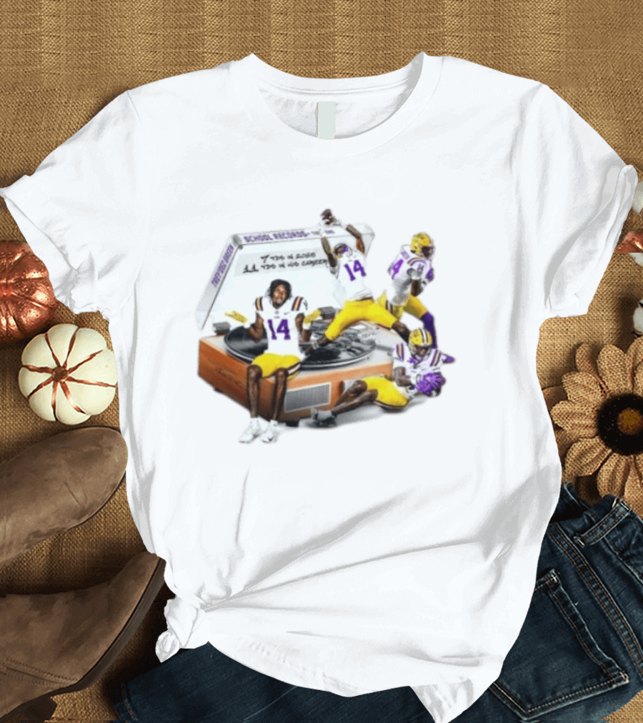 LSU Football Trey'Dez Green Touchdowns School Records Collage T-Shirt