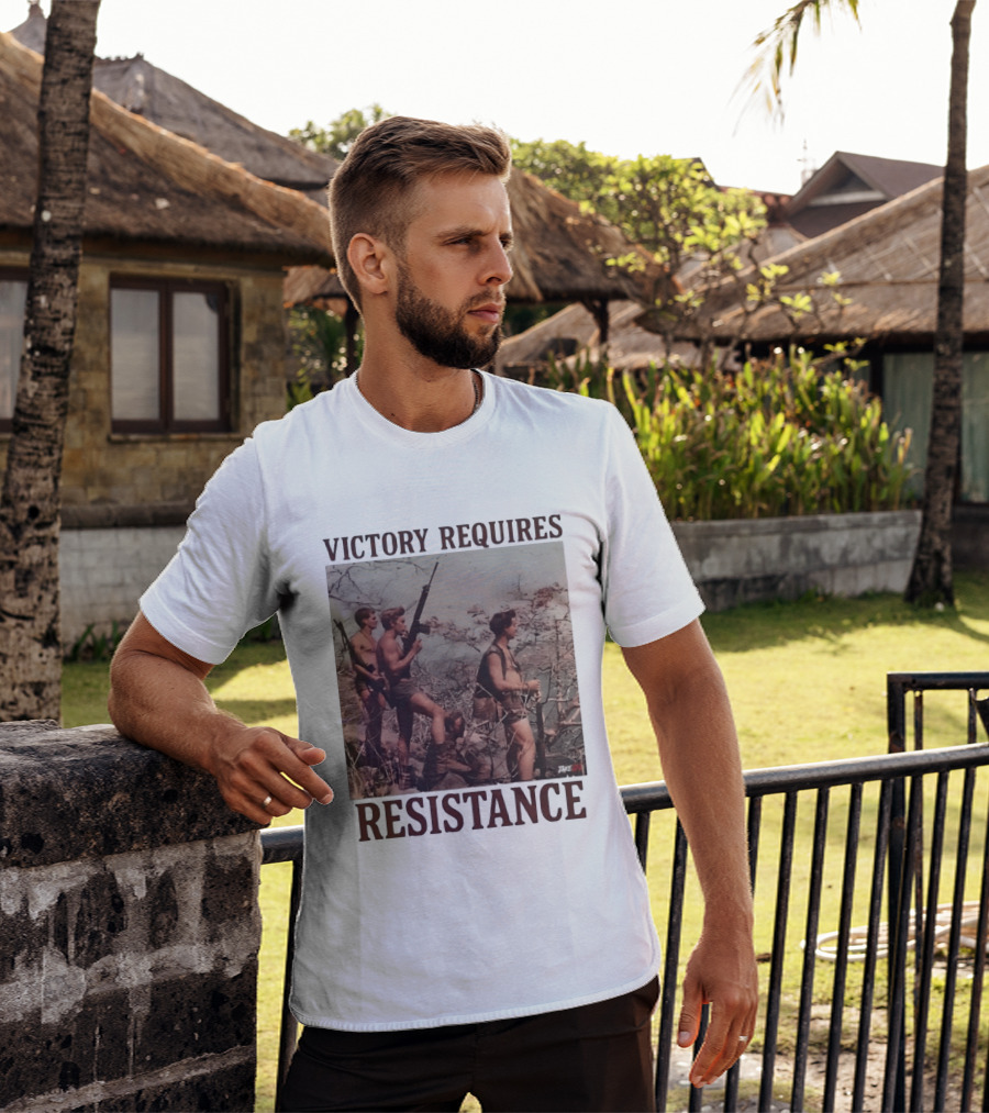 Victory Requires Resistance Military Soldiers Armed Defense T-Shirt