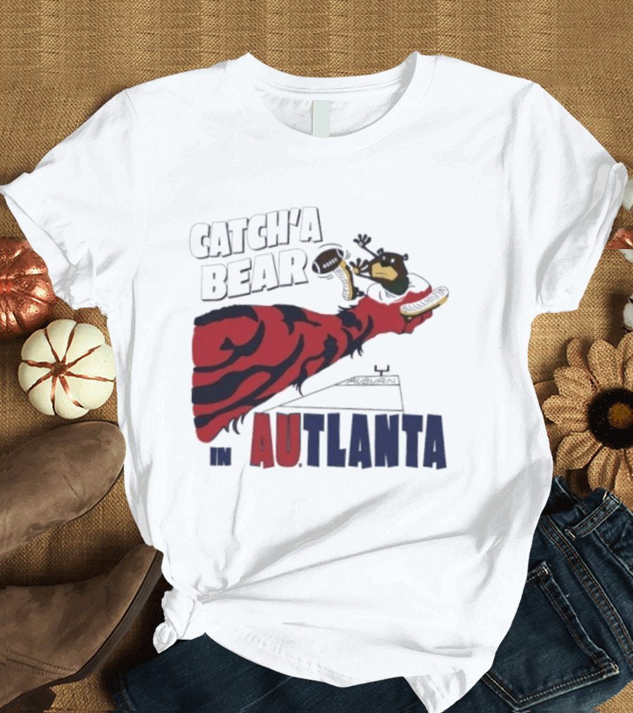 Catch'a Bear Auburn Tigers Vs Baylor Bears AUTlanta Tiger Stripe Football T-Shirt