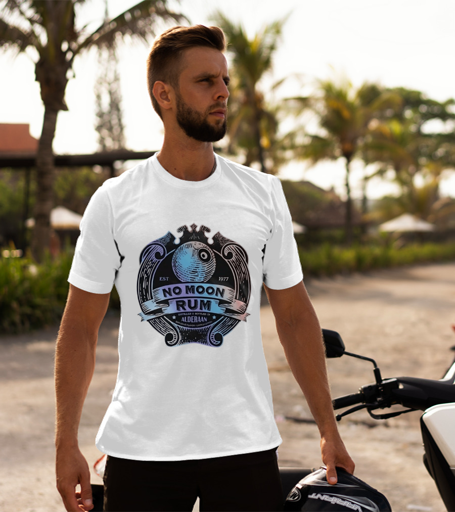 No Moon Rum Distilled And Bottled Alderaan Est 1977 T-Shirt