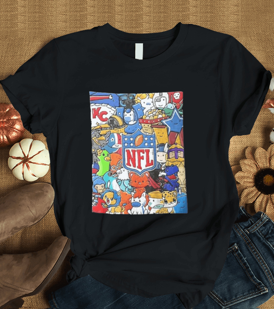 All 32 Teams Mascots Collection NFL KC Chiefs Steelers NCAA Dallas Cowboys MLB Vikings Jaguars T-Shirt