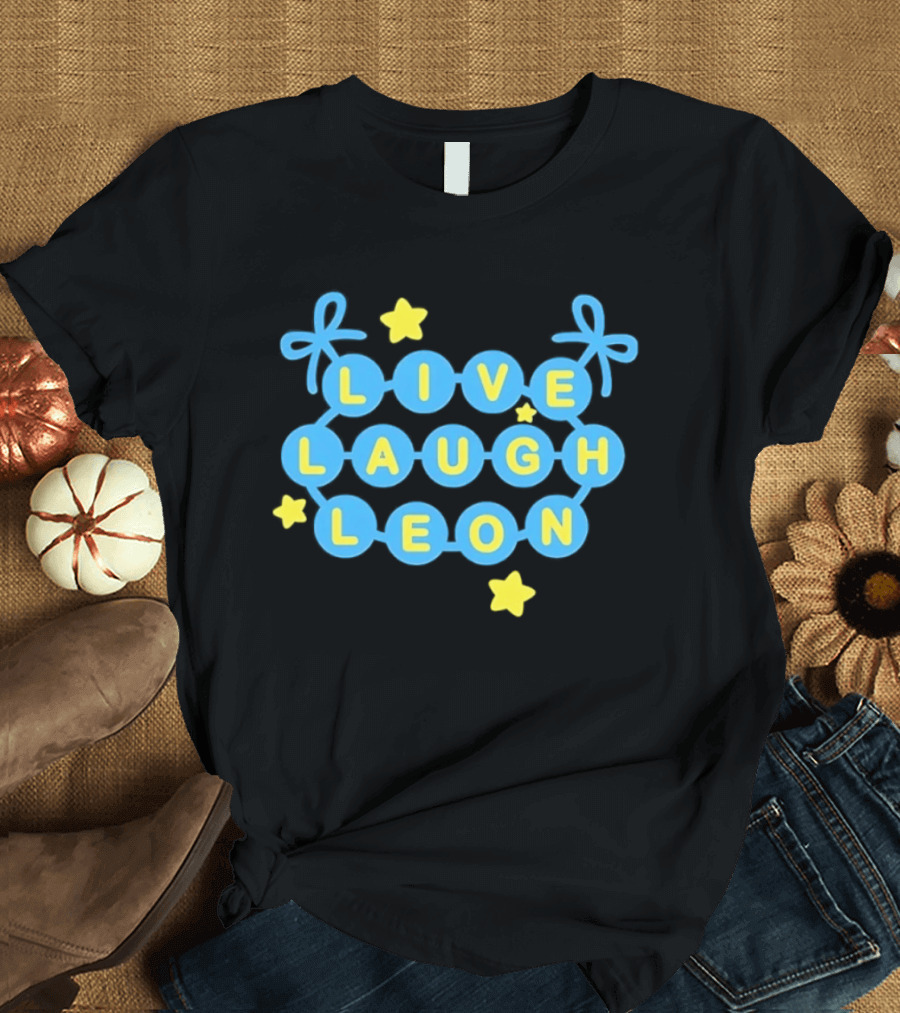 Live Laugh Leon Meme Blue And Yellow Stars T-Shirt