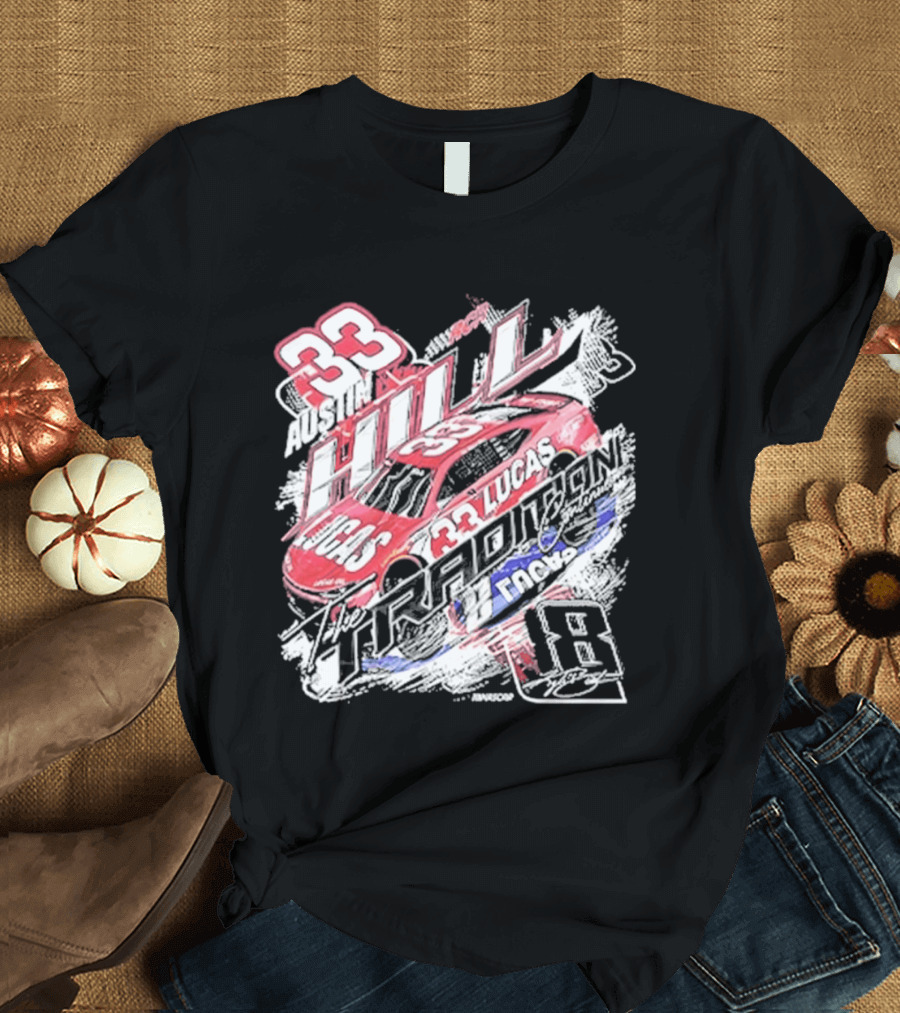 Austin Hill 33 Lucas Oil RCR NASCAR Racing Car Classic Ink T-Shirt