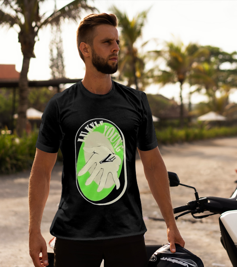 Lukyle Young Hand With Emblem In Green Oval T-Shirt