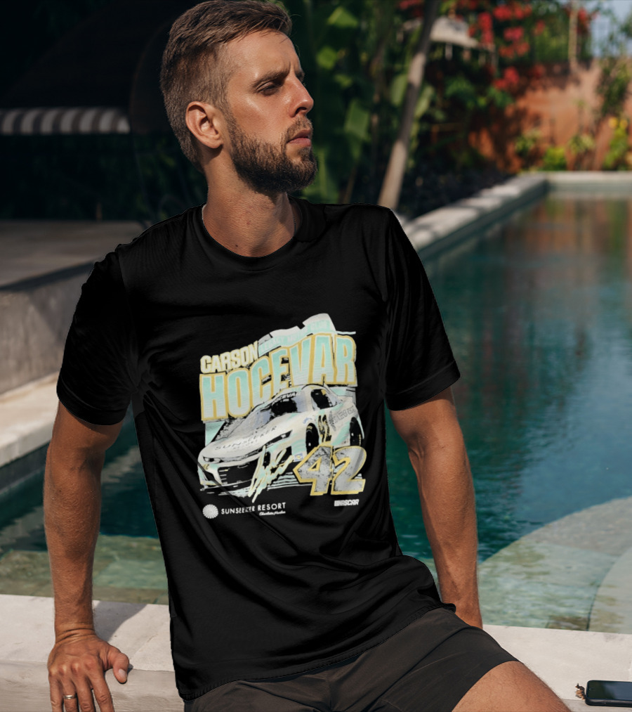 Carson Hocevar Legacy Motor Club 42 Sunseeker Resort NASCAR Racing T-Shirt