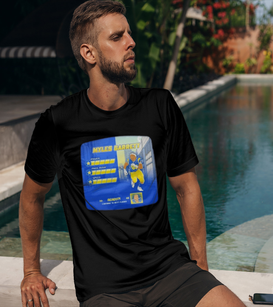 Myles Garrett Power Pass Rush Speed LA Rams 2026 Melbourne Game T-Shirt