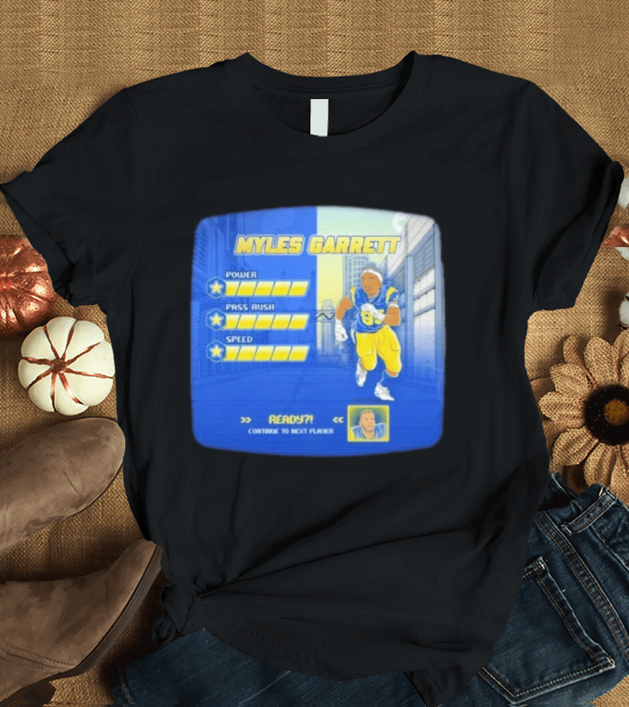 Myles Garrett Power Pass Rush Speed LA Rams 2026 Melbourne Game T-Shirt
