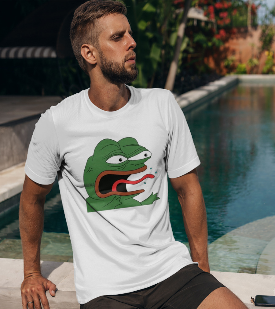 Angry Pepe Frog Meme Tongue Out Reaction Image T-Shirt