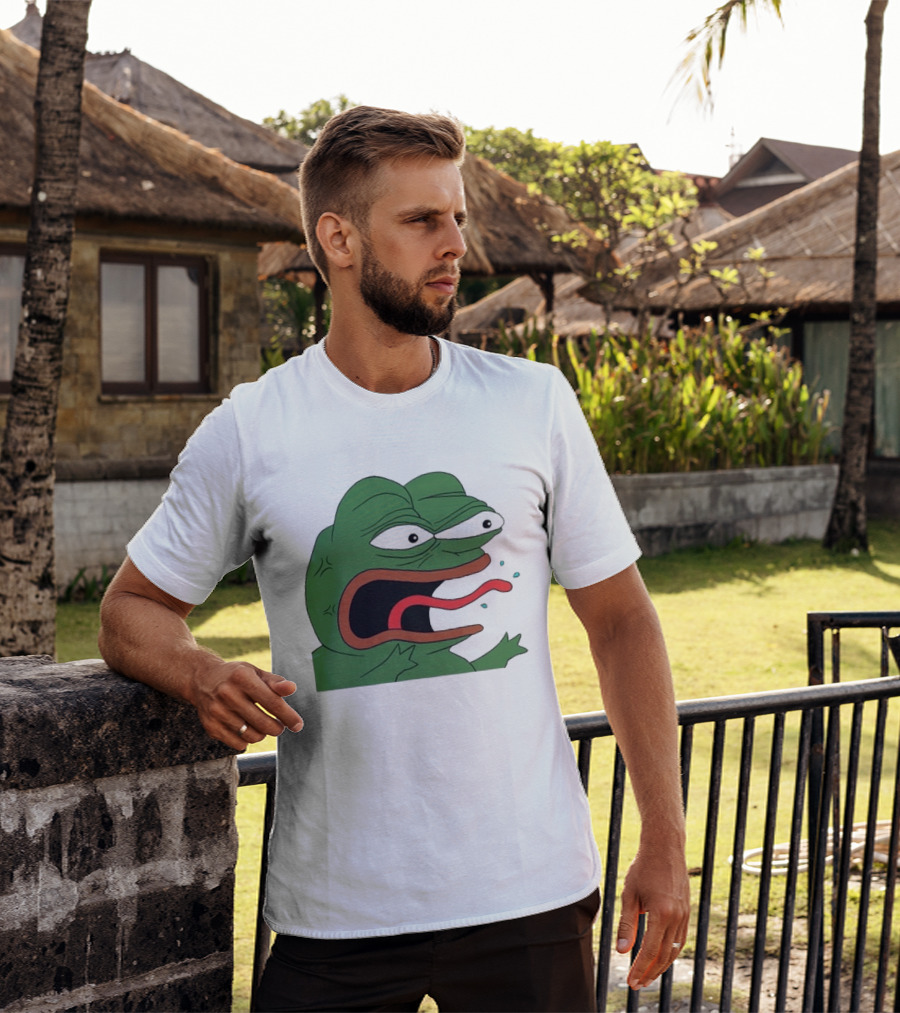 Angry Pepe Frog Meme Tongue Out Reaction Image T-Shirt
