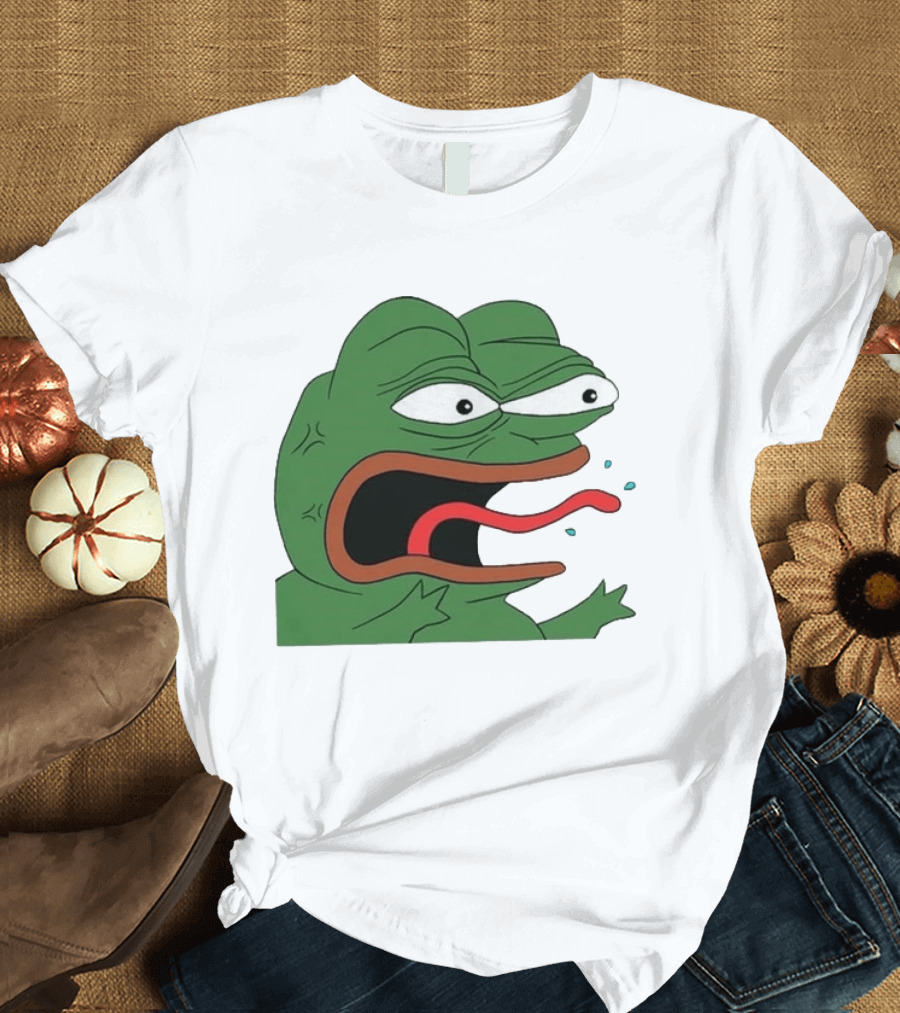 Angry Pepe Frog Meme Tongue Out Reaction Image T-Shirt
