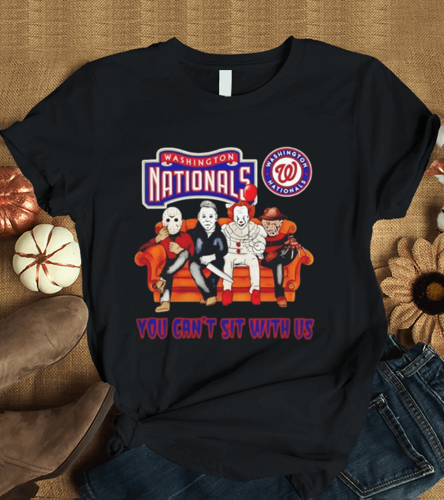 Washington Nationals Horror Movie Characters You Can't Sit With Us Couch Scene T-Shirt