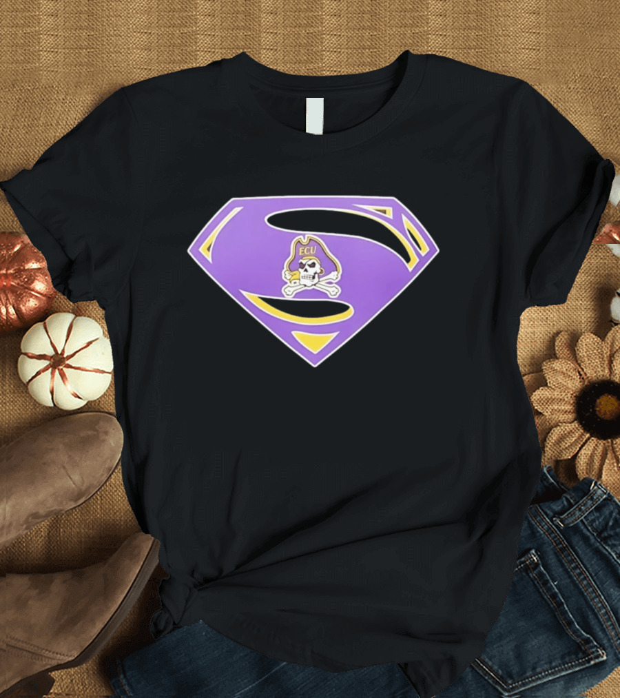 East Carolina University Pirates ECU Skull Superman T-Shirt