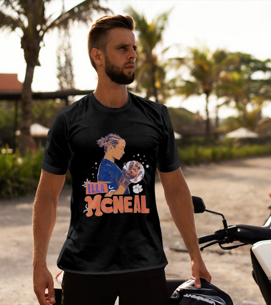 Ella McNeal Clemson Tigers Soccer Player Holding Ball T-Shirt