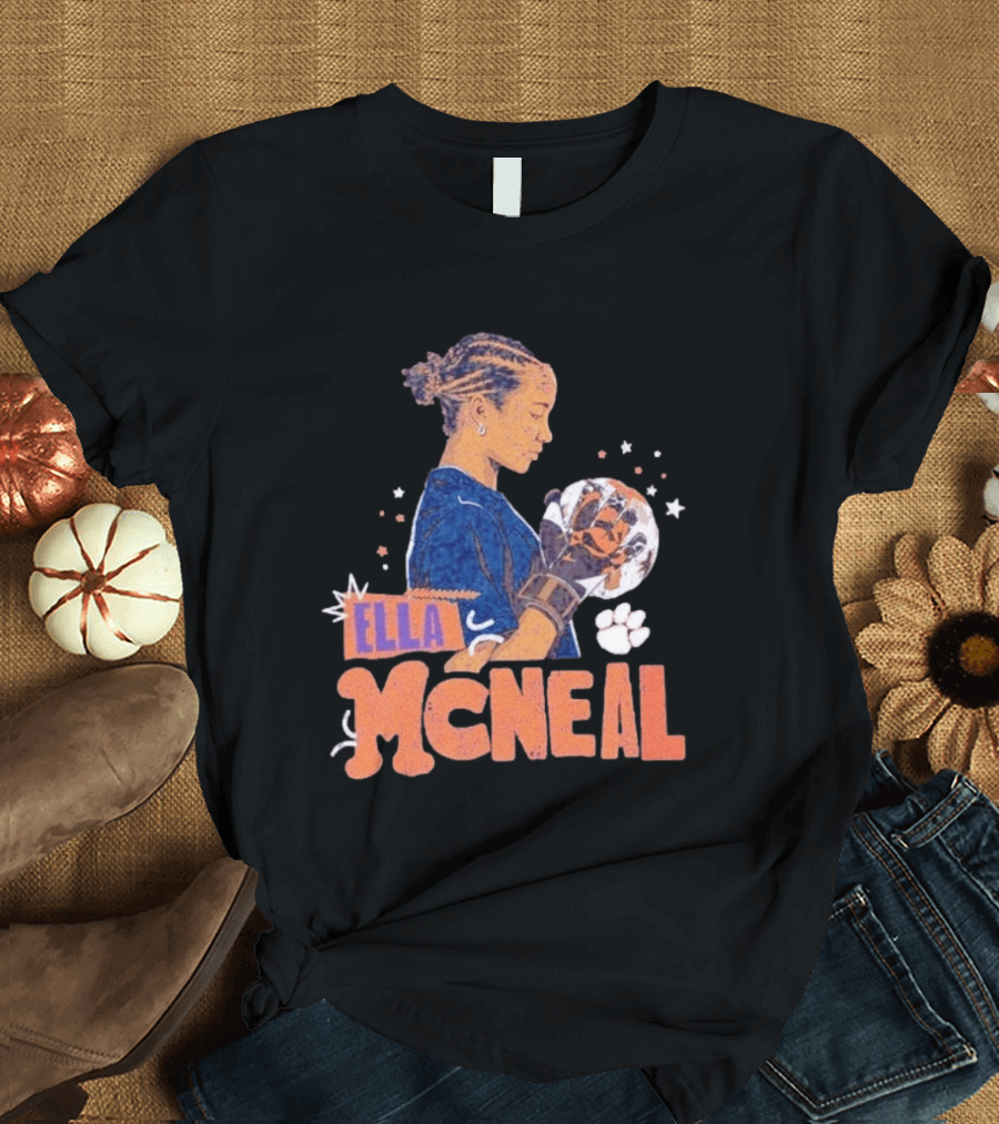 Ella McNeal Clemson Tigers Soccer Player Holding Ball T-Shirt