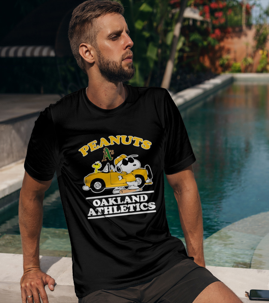 Peanuts Snoopy Woodstock Oakland Athletics A's T-Shirt