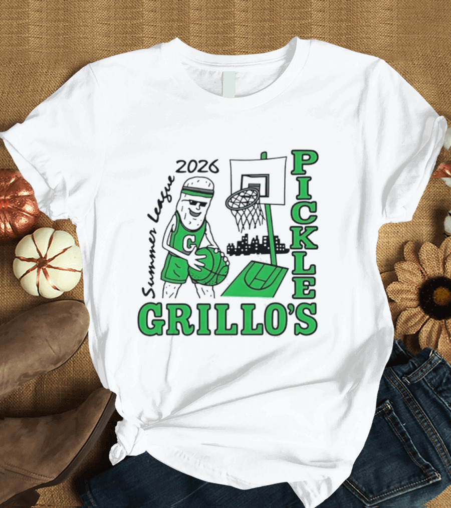 Grillo's Pickles 2026 Summer League Basketball Player And Hoop Fun T-Shirt
