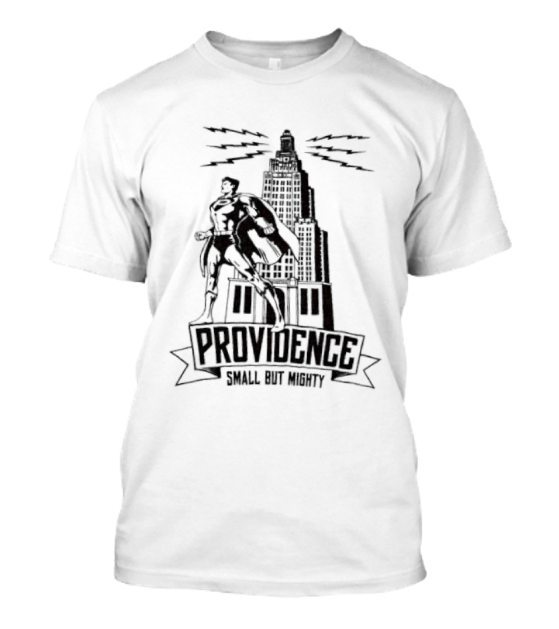 Providence Small But Mighty Superhero City Skyline T-Shirt