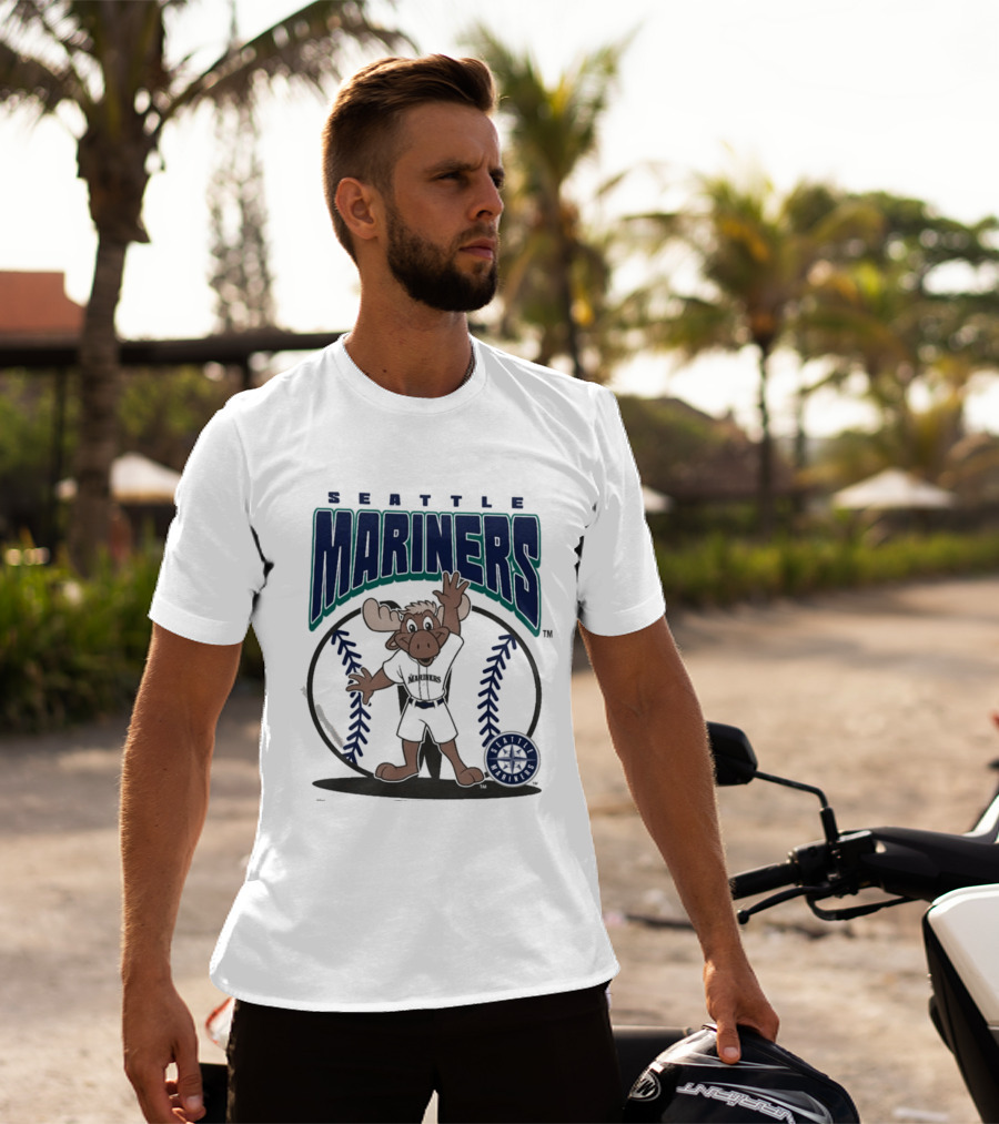Seattle Mariners Moose Character Youth Mitchell & Ness Mania T-Shirt