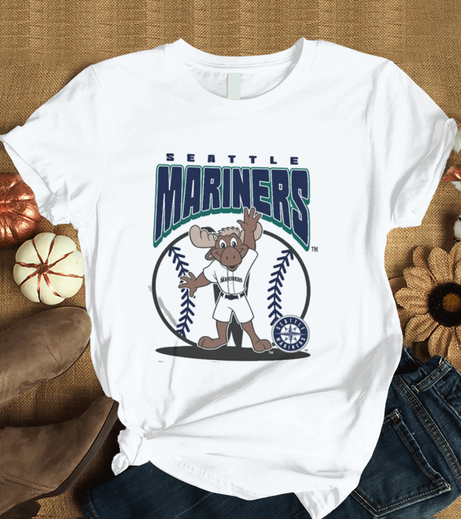 Seattle Mariners Moose Character Youth Mitchell & Ness Mania T-Shirt