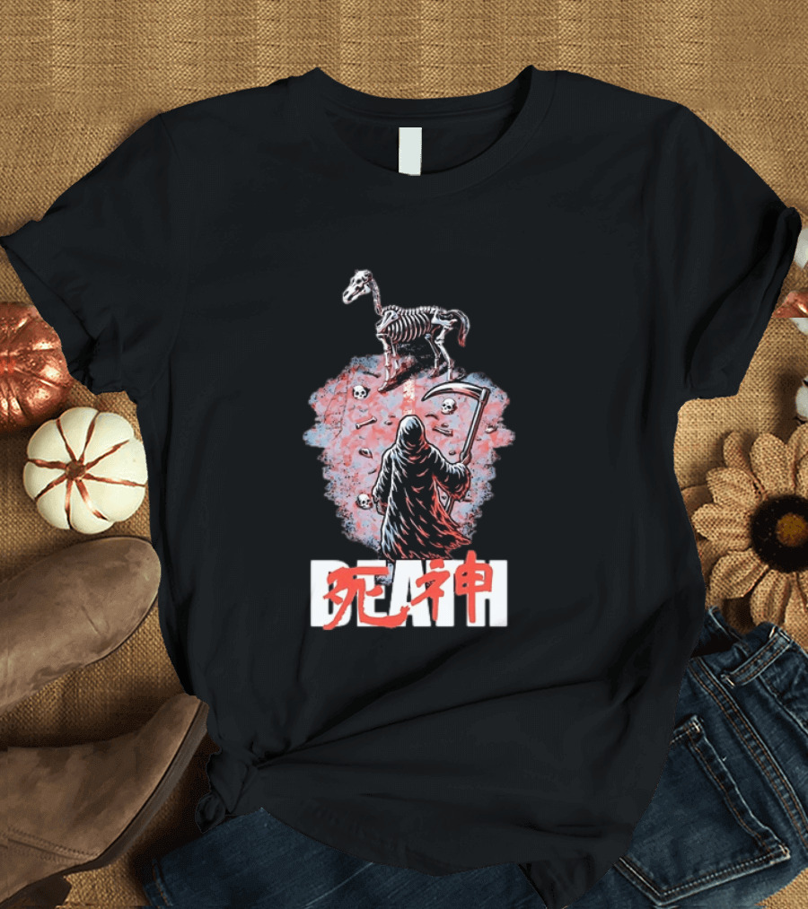 Shinigami Grim Reaper Skeleton Horse T-Shirt