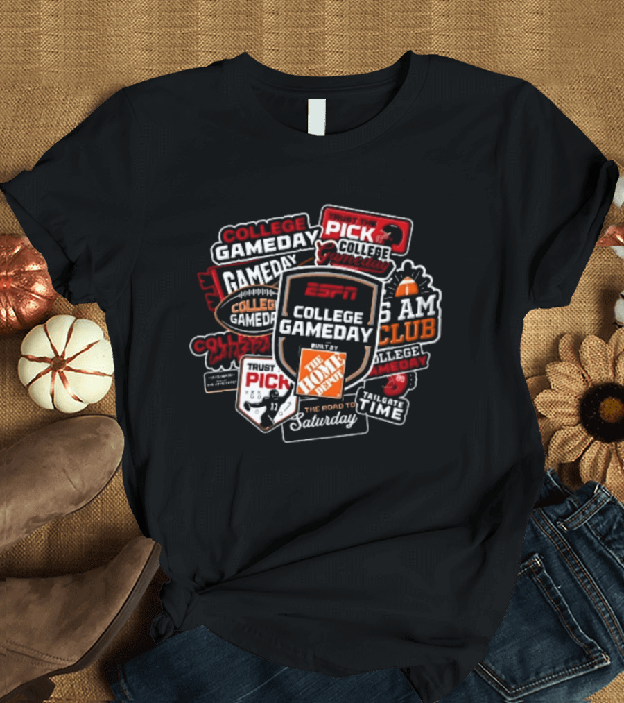 ESPn College GameDay Pick 6 AM Club Home Depot Road To Saturday Tailgate Time T-Shirt
