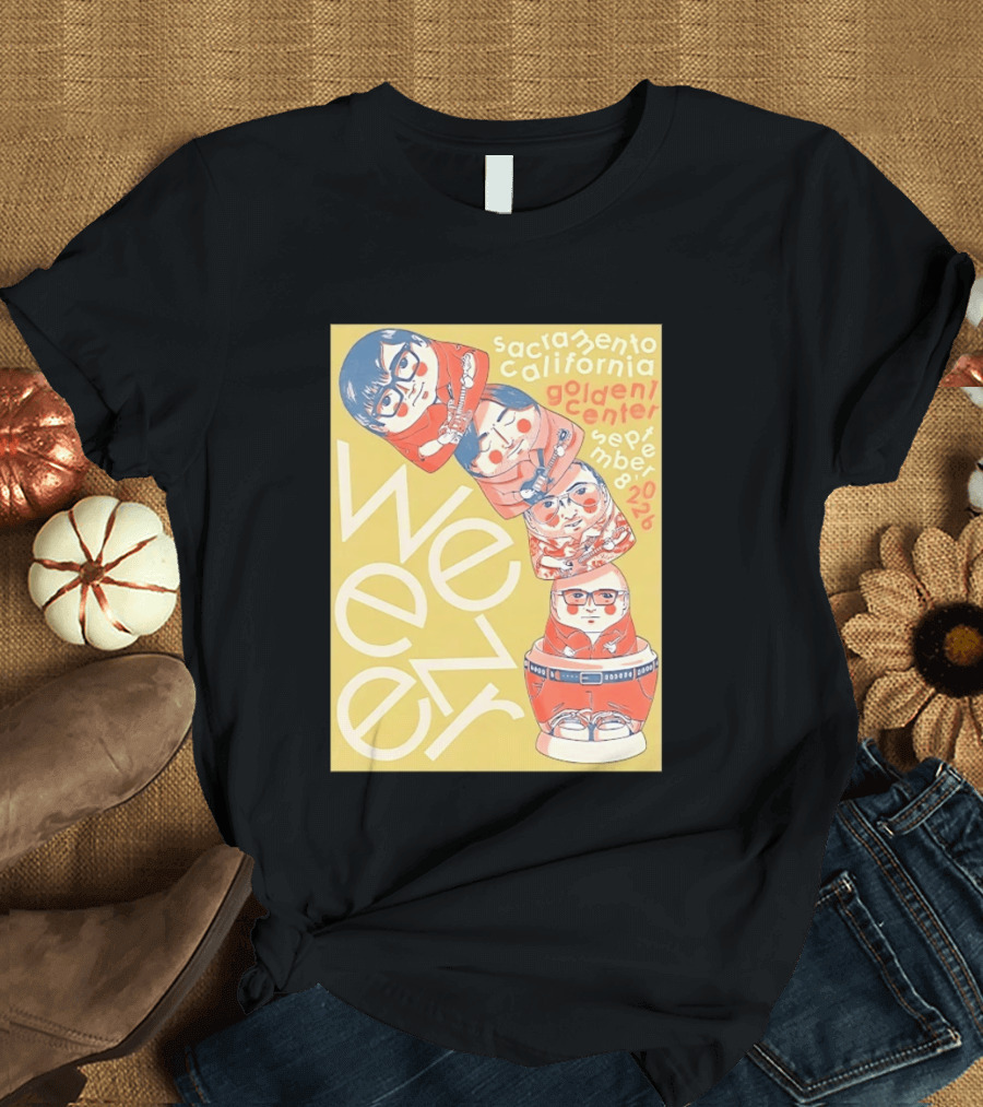 Sacramento California Golden 1 Center September 8 2026 Weezer Concert Matryoshka Dolls T-Shirt