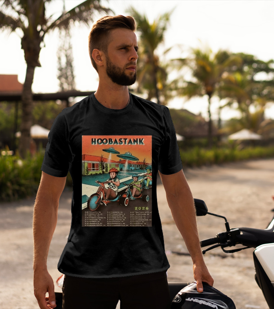 Hoobastank 2026 North America Tour Schedule Vintage UFO T-Shirt