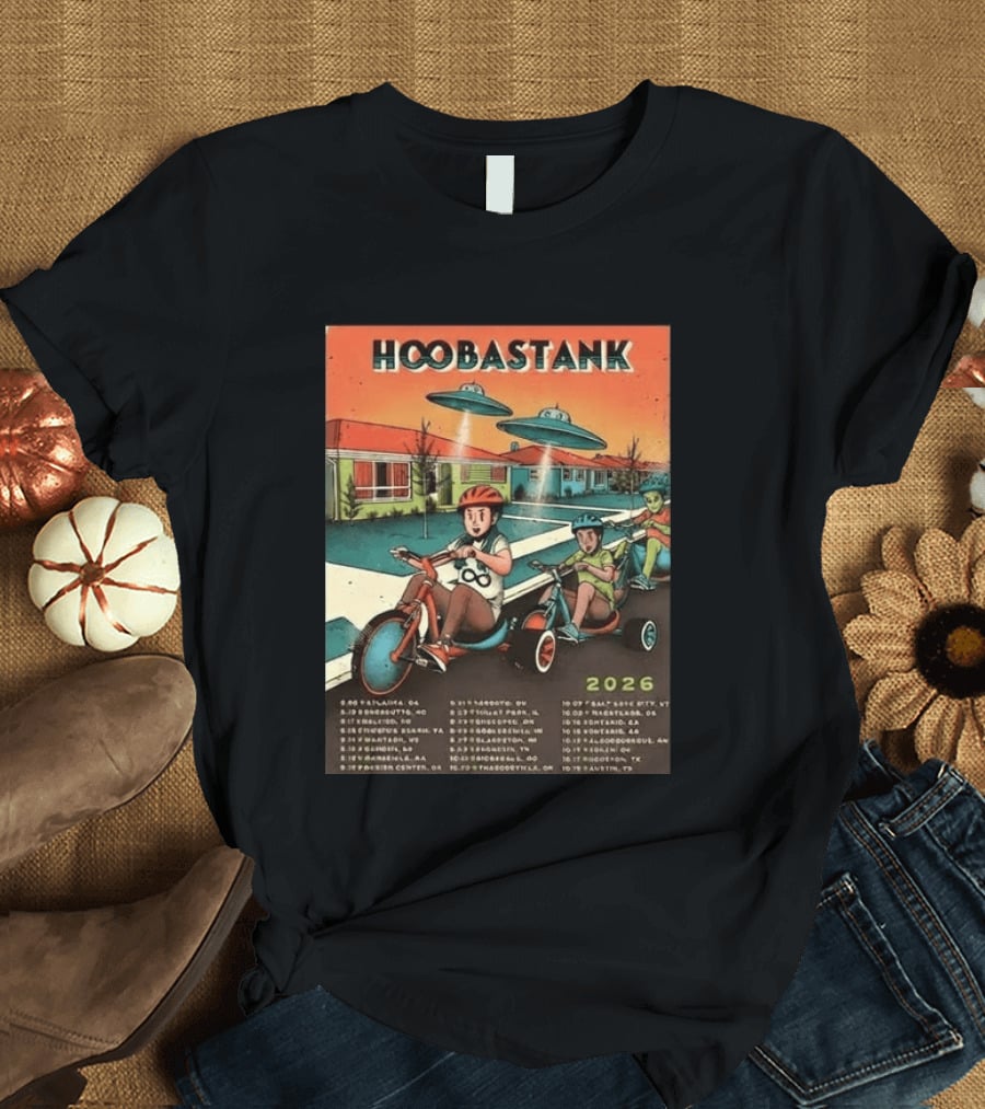 Hoobastank 2026 North America Tour Schedule Vintage UFO T-Shirt