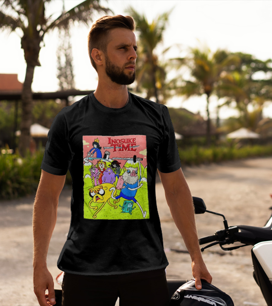 Inosuke Time Adventure With Demon Slayer Crossover Characters T-Shirt