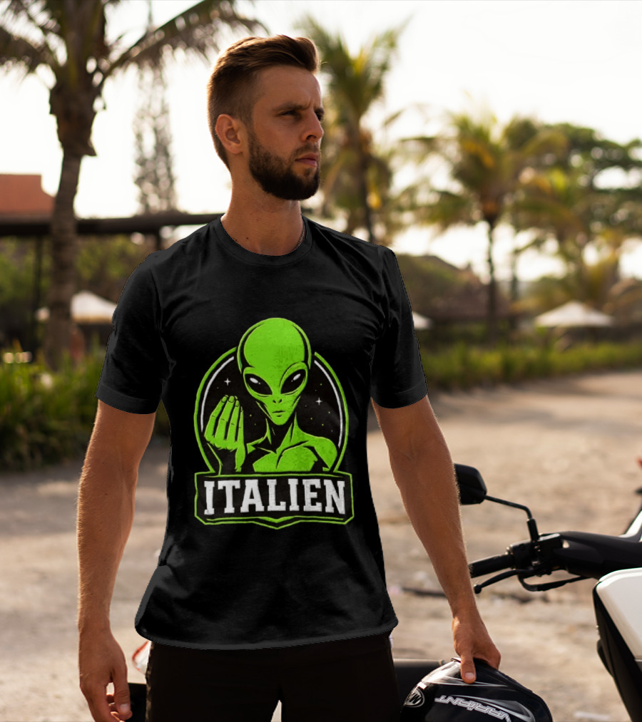 Italien Alien Hand Gesture Space Humor T-Shirt