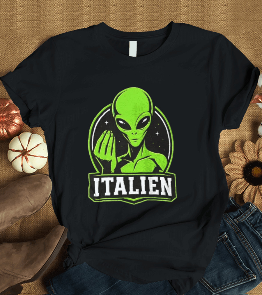 Italien Alien Hand Gesture Space Humor T-Shirt
