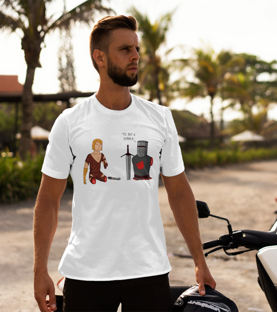 Anakin Skywalker And The Black Knight 'Tis But A Scratch Crossover Humor T-Shirt