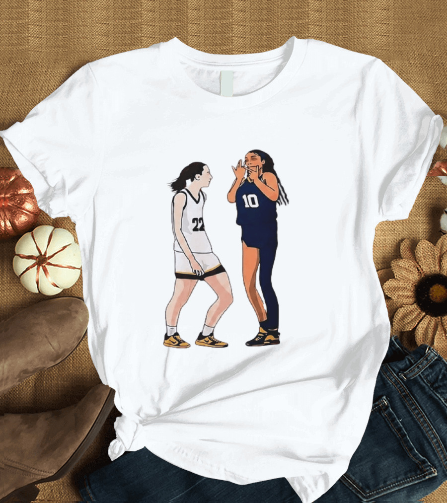 Caitlin Clark Angel Reese Basketball Rivalry 22 Vs 10 T-Shirt