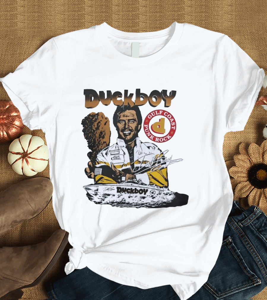 Duckboy Gulf Coast Punk Rock Diet Coke Racing Boat Signature T-Shirt