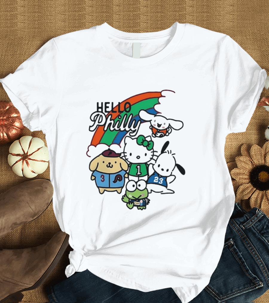 Hello Philly Sanrio Characters Rainbow Sports Team T-Shirt