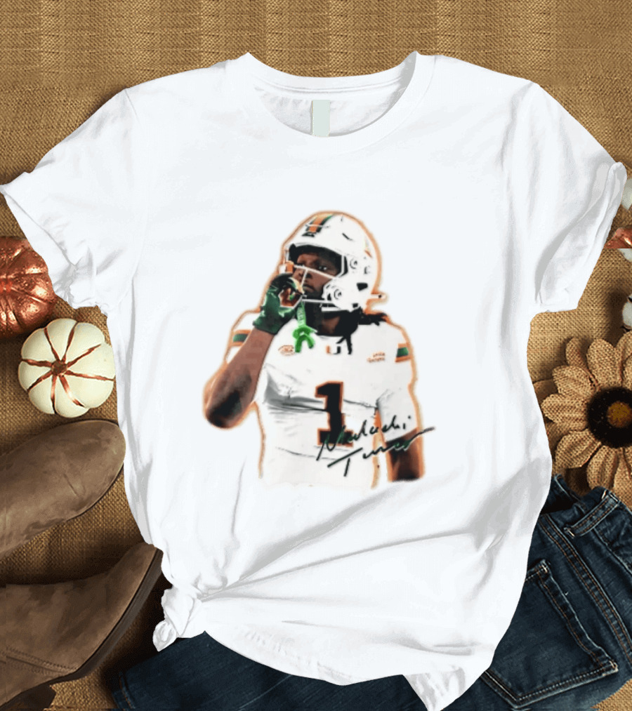 Miami Hurricanes Malachi Toney Player Photo Orange Glow NCAA Acc T-Shirt