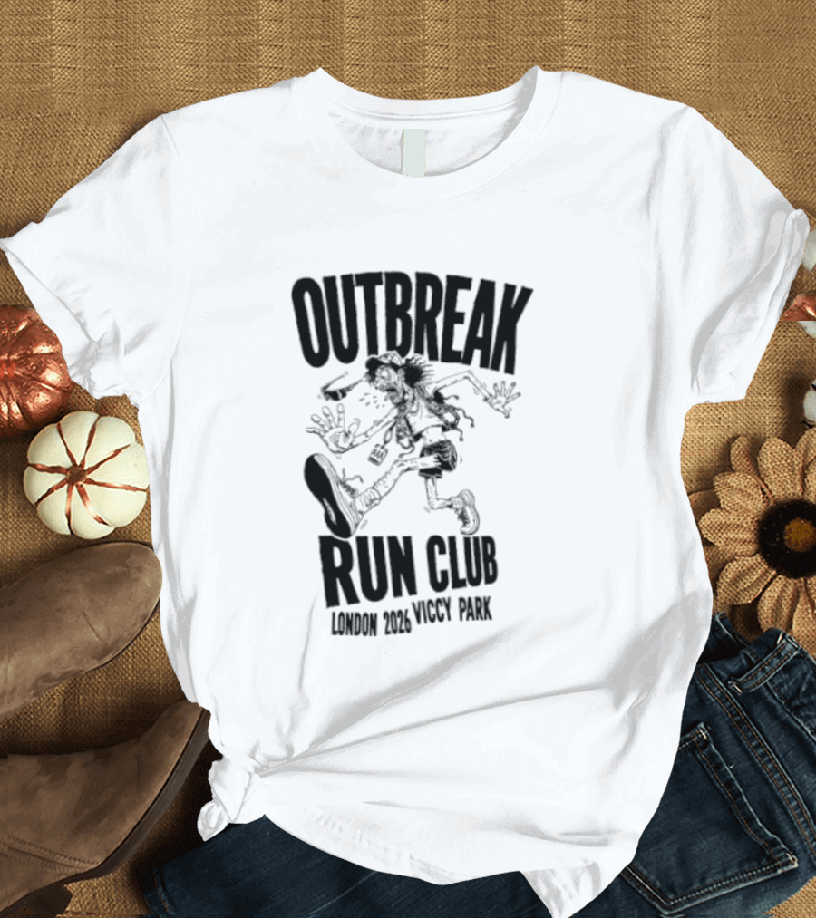 Outbreak Fest Run Club London 2026 Viccy Park Running Zombie T-Shirt