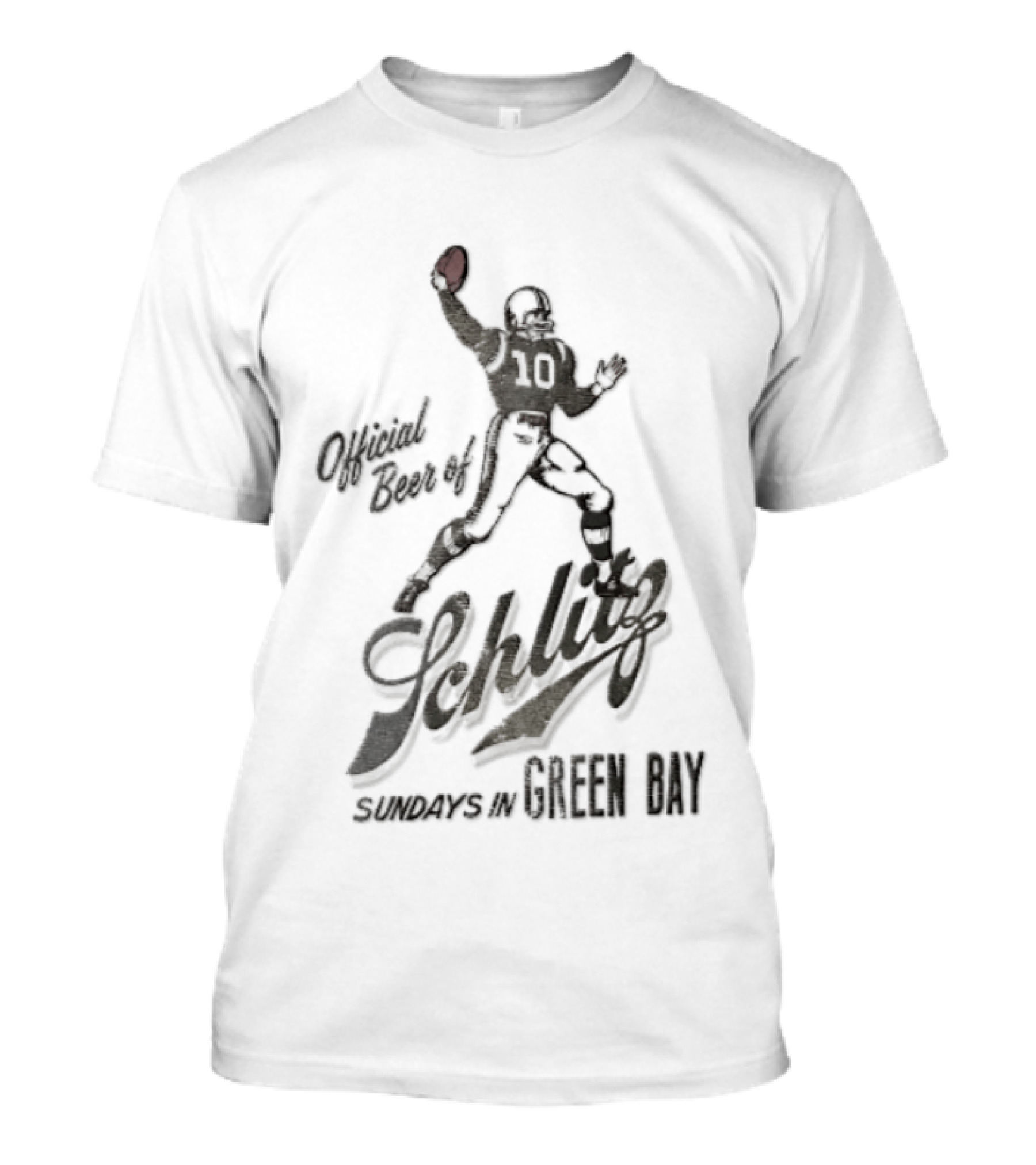 Official Beer Of Sundays Schlitz Football Player Throwing Ball Green Bay T-Shirt
