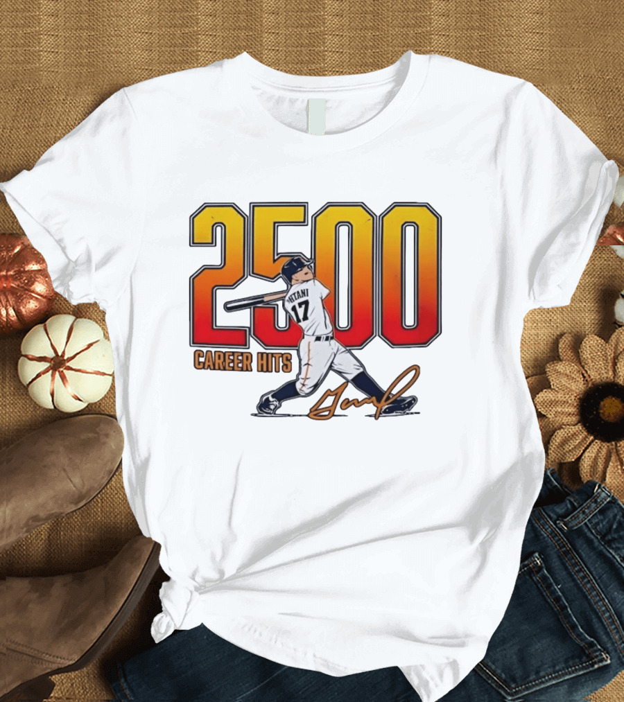 Shohei Ohtani 2500 Career Hits 17 Baseball Player Signature T-Shirt