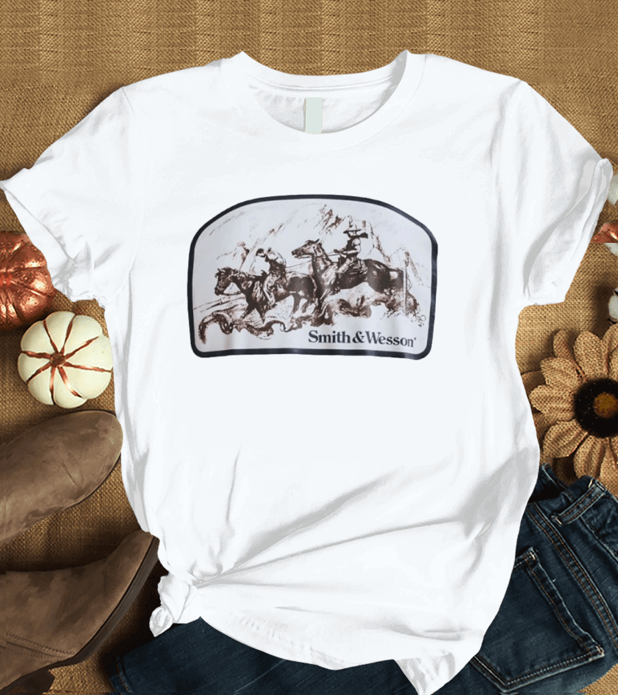 Smith & Wesson Western Cowboy Horseback Riding Adventure T-Shirt