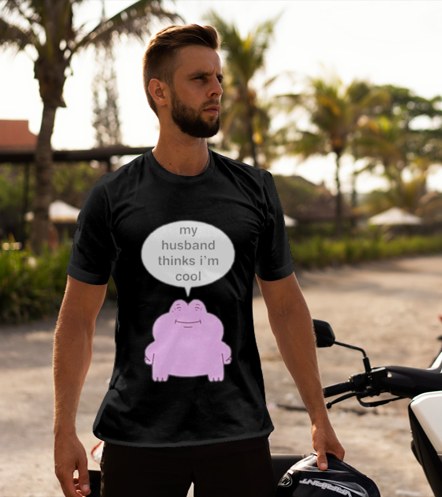 My Husband Thinks I'm Cool Pink Frog T-Shirt