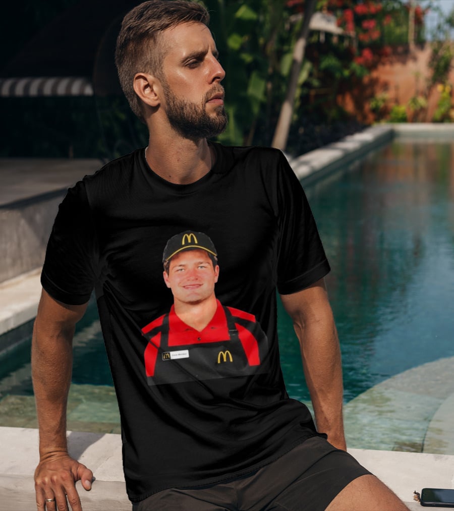 Drake Maye McDonald's Crew Member Uniform New England Patriots T-Shirt