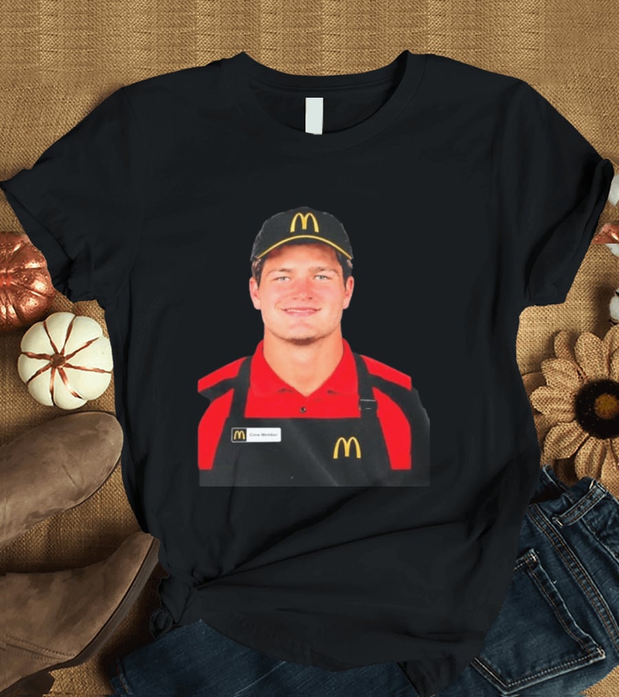 Drake Maye McDonald's Crew Member Uniform New England Patriots T-Shirt