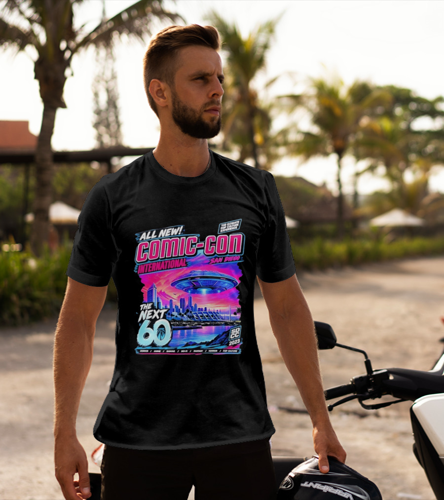 All New Comic Con International San Diego The Next 60 SDCC 2023 Pop Culture Experience Sci Fi Fantasy Comics Anime Gaming Horror T-Shirt
