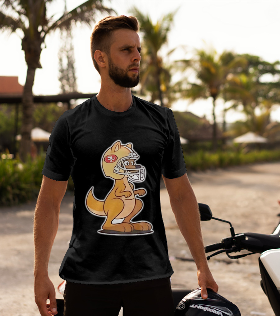 San Francisco 49ers Kangaroo Football Helmet Sports Team Fans T-Shirt