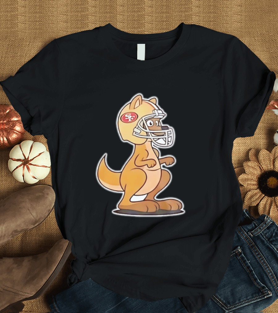 San Francisco 49ers Kangaroo Football Helmet Sports Team Fans T-Shirt