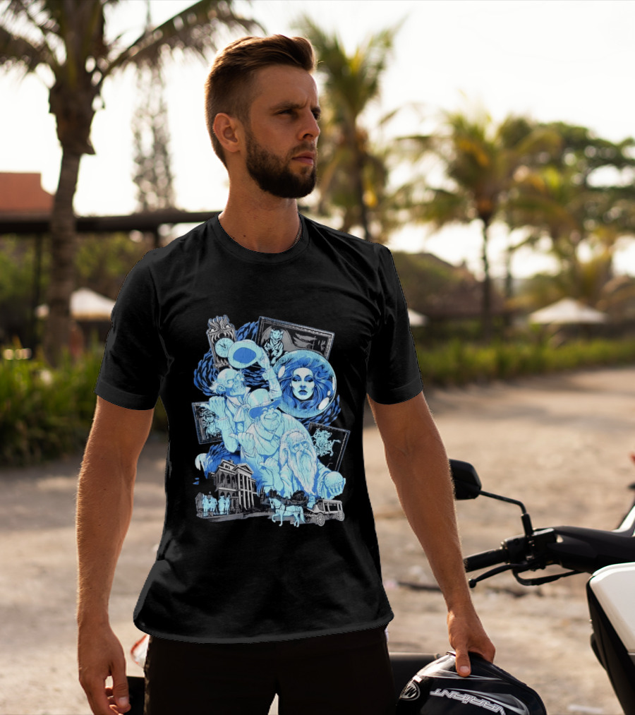 The Haunted Mansion Ghostly Spirits Madame Leota Hitchhiking Ghosts And Doom Buggy T-Shirt