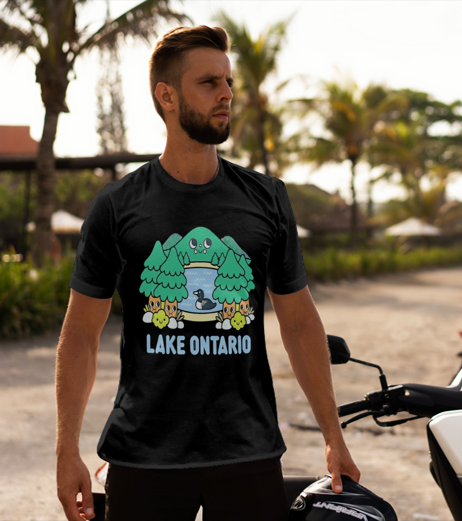 Lake Ontario Cute Forest Creature And Goose Scene T-Shirt
